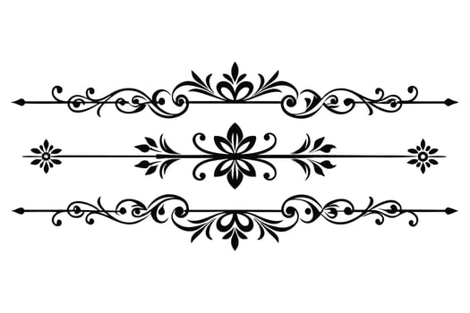 Elegant Black and White Ornamental Design Elements for Decorative Purposes vector