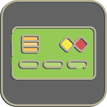 Icon debit card. Cashless society elements. Icon in embossed style. vector