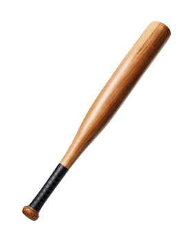 Classic Wooden Baseball Bat with Black Grip png