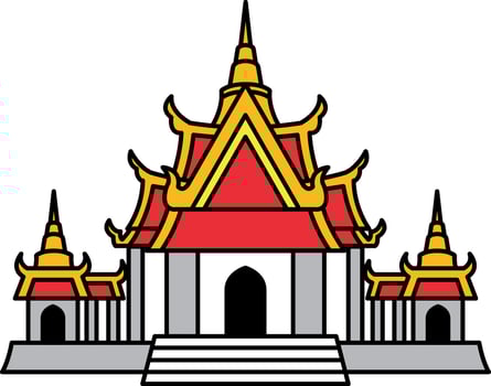 flat icon of Thai temple vector
