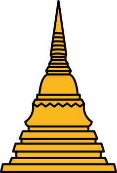 single icon of thai temple pagoda vector
