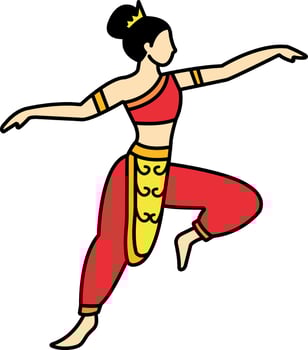 illustration icon of Thai dancer vector