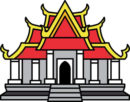 single icon of Thai temple vector