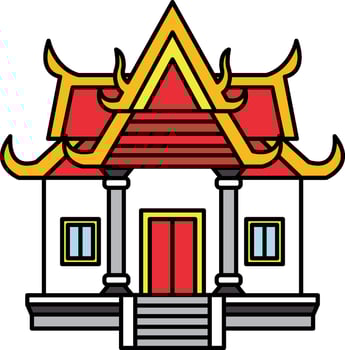 icon of Thai temple chapel vector