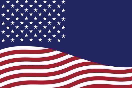 Waving American Flag with Stars and Stripes - Independence Day Banner vector