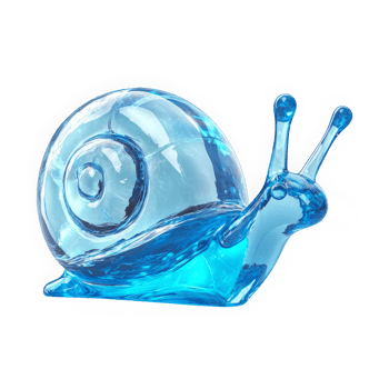 Glossy glass snail icon with smooth texture for modern design applications png
