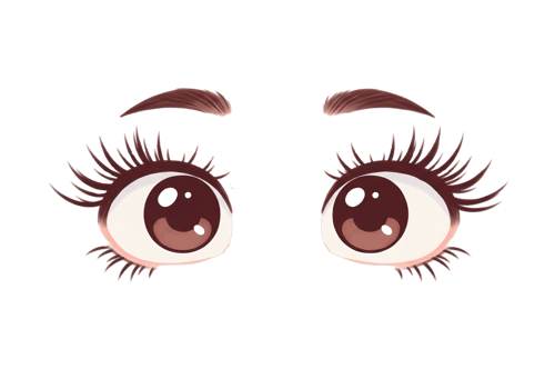 Eye Illustration with Long Lashes on Transparent Background png