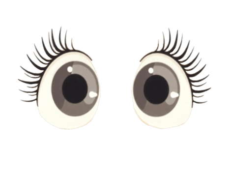 Cartoon Eyes Looking Ahead on Transparent Background png