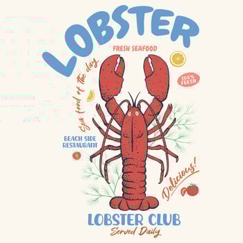 Lobster Seafood design. Fish vintage artwork. Lobster fish artwork for t shirt print , poster and other uses. vector