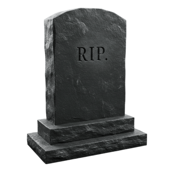 Grave Marker with Carved RIP on Stone on Transparent Background png