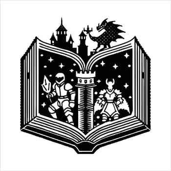 pixel art fantasy book vector