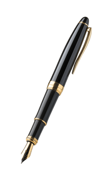 Classic Black and Gold Fountain Pen for Premium Writing Experience png