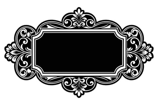 Elegant Black and White Flourishing Frame, Vintage Ornate Design, Perfect for Elegant Invitations, Banners, and Announcements vector