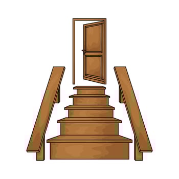 illustration of Modern wooden ladder vector