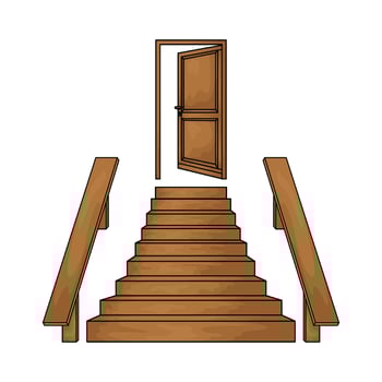 Modern wooden ladder illustration vector