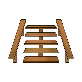 old wood stairs illustration vector