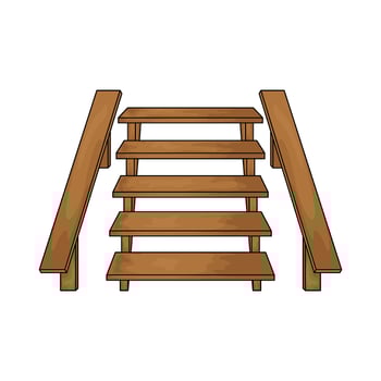 old wood stairs vector