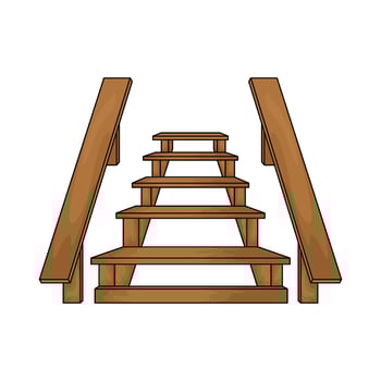 illustration of old wooden stairs vector