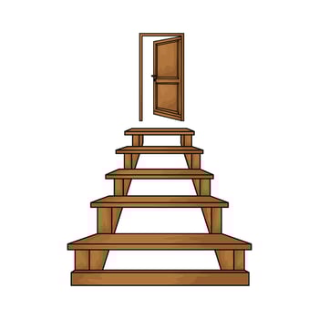 old wooden stairs illustration vector