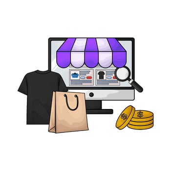 illustration of online shop vector