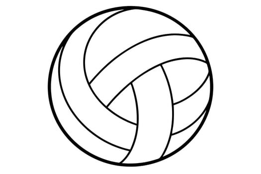 Simple black and white illustration of a volleyball. vector