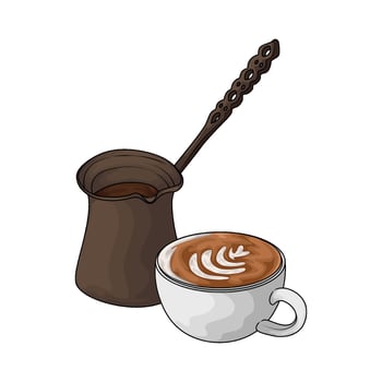 latte coffee illustration vector