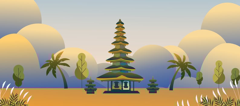 Bali travel background vector