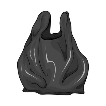 empty black plastic bag illustration vector
