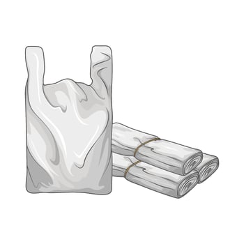 illustration of white plastic bag vector