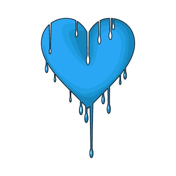melting blue heart vector