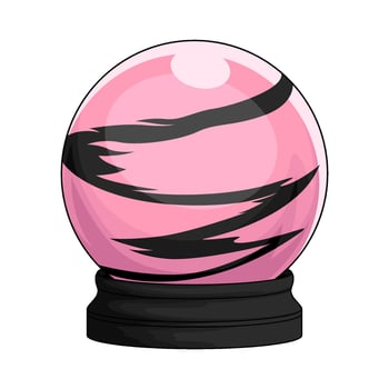 The combination of pink and black on the crystal ball vector