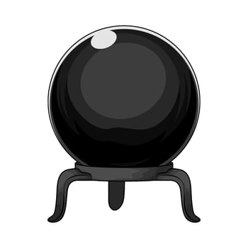 black crystal ball illustration vector