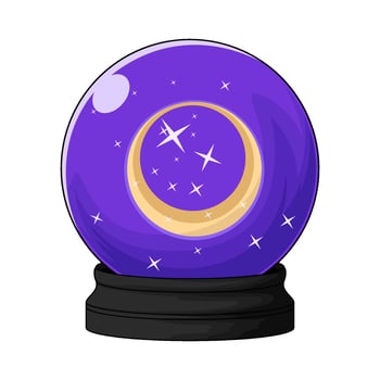 purple magic ball illustration vector
