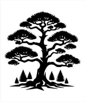 big trees and small trees vector