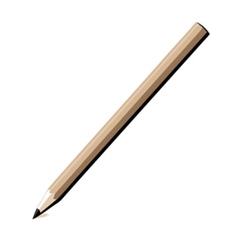 Sharpened Wooden Pencil Illustration For Writing Or Drawing Isolated On White vector