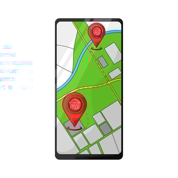 search for location on cellphone vector