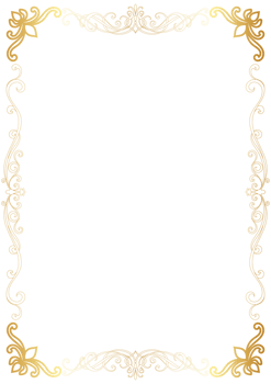 Luxury gold frame, border for cards, vintage corner decoration, transparent background, easy to use png