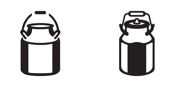 Silhouette of a traditional milk can set in design vector