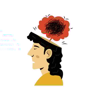 Overwhelmed Mind Concept, Mental Health Illustration vector