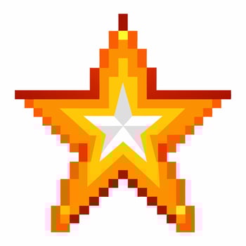 Pixel Art Star with Gradient Colors Retro Gaming Icon and Digital Art vector