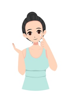 Illustration of a woman applying moisturizer vector