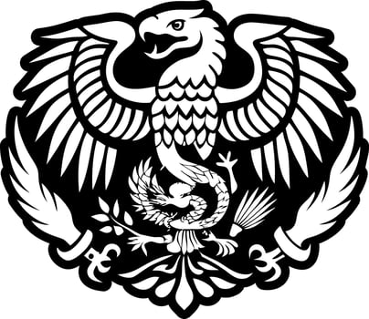 A solid style icon of eagle symbol vector