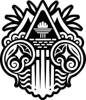 A filled style icon of gocta waterfall tattoo vector