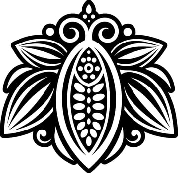 A solid style icon of cocoa pod tattoo vector