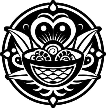 A glyph style icon of hispanic ceviche tattoo vector