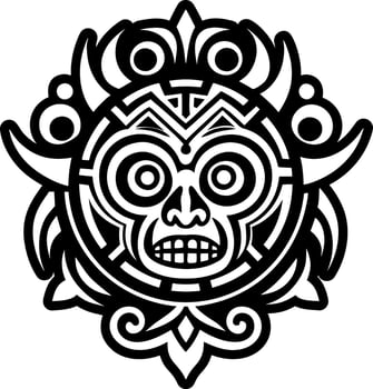 A filled style icon of petroglyph tattoo vector