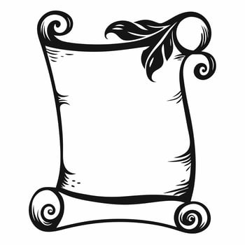 Vintage Scroll with Elegant Ornate Design and Leaf Embellishment Illustration vector