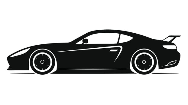 black silhouette of a sports car on a white background vector