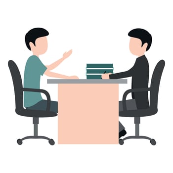 color icon of two people sitting at a table vector