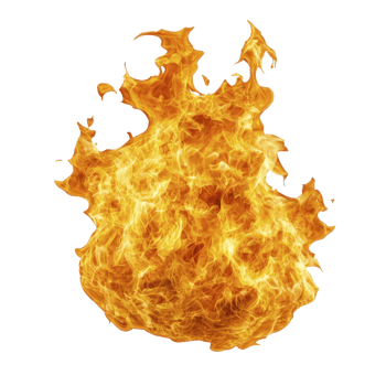 A vibrant, dynamic flame with bright orange and yellow hues, showcasing intense energy and movement of fire. flames appear to be dancing, creating sense of warmth and power png